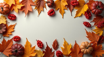 Sticker - autumn leaves frame