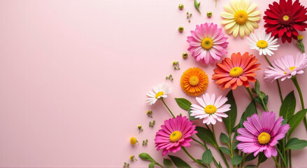 Poster - pink flowers background