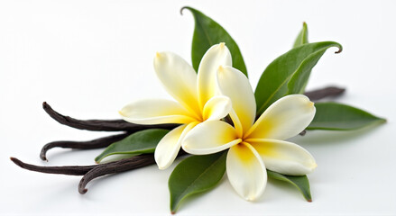 Canvas Print - white frangipani flower