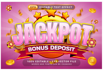 Sticker - jackpot 3d text effect and editable text effect with light background	