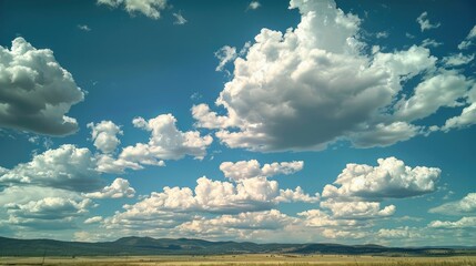 Wall Mural - Scenic blue sky with fluffy clouds