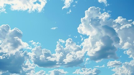 Wall Mural - Scenic blue sky with fluffy clouds