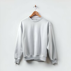 Wall Mural - Blank grey sweatshirt mockup on a hanger. perfect for showcasing designs or branding.