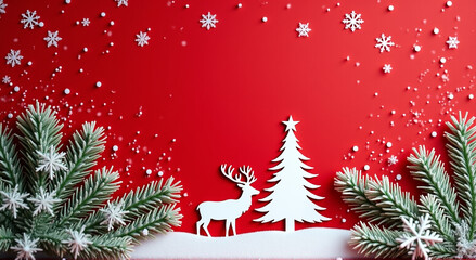 Canvas Print - christmas background with christmas tree