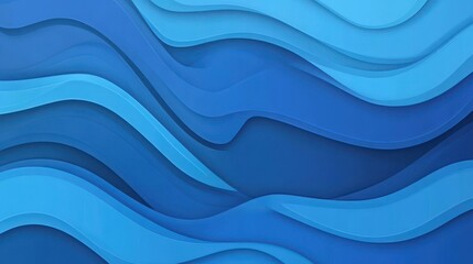 Poster - Immerse yourself in a soothing blue backdrop with flowing shapes, reflecting the serene essence of ocean waves.