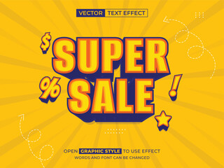 super sale  editable text, font effect, 3d text for title