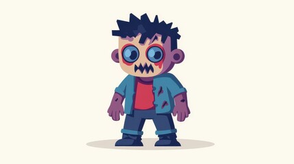 Sticker - A modern zombie with vibrant colors and sleek design, blending unique style with a minimalistic vibe for a fresh look.