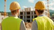 © Chaithat - Construction Workers in Hard Hats Looking at Building
