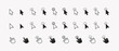 © AM_art - Set of cursor icons click and hand cursor icons click isolated on background. Pointer cursor сomputer mouse icon collection. Clicking cursor, pointing hand clicks icons. Vector illustration