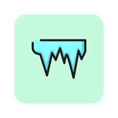 Sticker - Icicle line icon. Ice, winter, refrigerator. Weather concept. Vector illustration can be used for topics like climate, meteorology, season