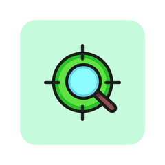 Poster - SEO and targeting line icon. Target, white background, aim. Optimization concept. Vector illustration can be used for topics like optimization, engineering, investigation