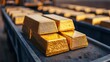 © Arthur Constantine - Golden Sunrise in the Mine: Loading Bullion Bars for Transport | Ultra HD Stock Photo with Copy Space