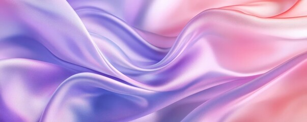 Wall Mural - Smooth pastel curves, silky fabric texture, abstract flowing design