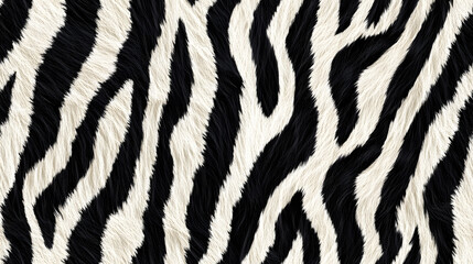 Wall Mural - Realistic fur zebra seamless pattern	