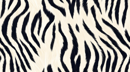 Wall Mural - Realistic fur zebra seamless pattern	