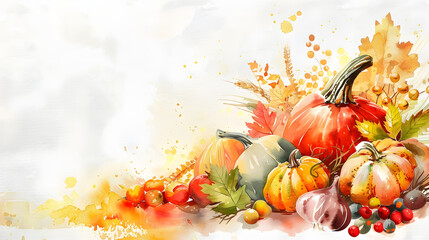 Sticker - Harvest Autumn Watercolor painting style