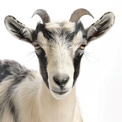 Poster - close up of a goat isolated on white background 