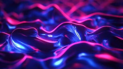 Glowing abstract lines in dynamic motion