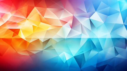 Wall Mural - watercolor-style polygon background in light rainbow colors