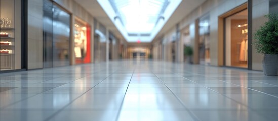 Poster - 3D rendering of an abstract blurred shopping mall interior for background usage