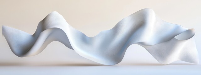 Poster - 3D rendering of three ribbons in varying shades of white