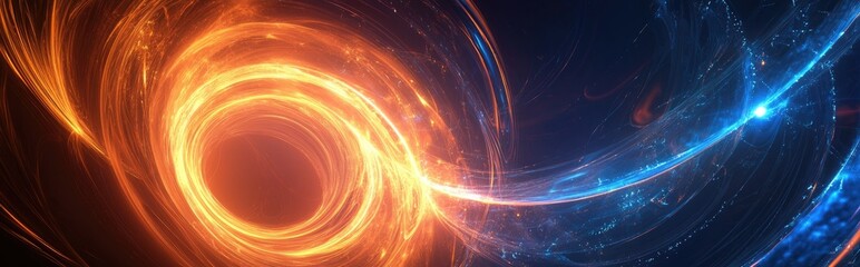 Aufkleber - Abstract ring background featuring a luminous swirling backdrop a glowing spiral and an energy flow tunnel with a shining round frame and light circles effect Glowing cover with space for your mes