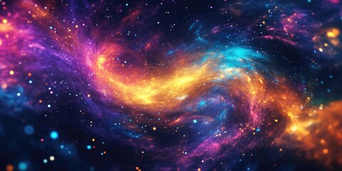 Poster - Colorful abstract cosmic pattern for background use depicted in 3D cartoon rendering