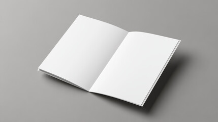 A blank half-folded booklet, postcard, flyer, or brochure mockup template set against a gray background, providing a clean and neutral canvas for showcasing design concepts