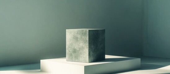 Poster - Cube Pedestal Design Studio Setting for Merchandise Presentation 3D visualization