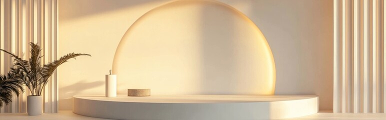 Aufkleber - Abstract Minimalist Modern Podium for Product Display and Presentation 3D Rendering