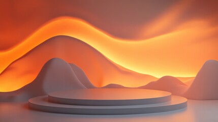 Poster - Fantasy abstract podium display 3D rendering