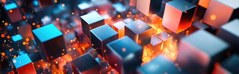 Poster - Abstract background featuring 3D cubes