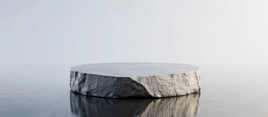 Aufkleber - Stone award pedestal with reflection isolated 3D object rendering