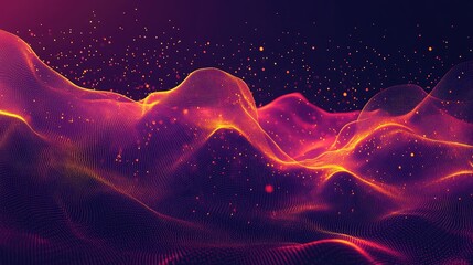 Poster - Glowing abstract lines in dynamic motion