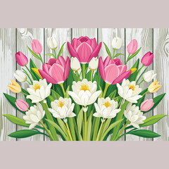 Wall Mural - Graphic Flowers Background vector