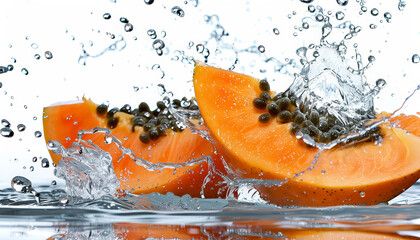 Sticker - A slice of orange is in a glass of water