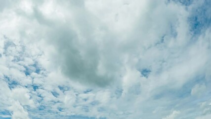 Wall Mural - blue sky with fluffy cloud time lapse on a sunny day 4k footage.