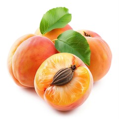 Sticker - Apricot on Clear Background isolated on white 