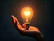 © ASPmedia - light bulb in the palm of your hand. Generative AI