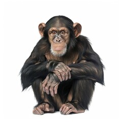 Poster - A chimpan sitting on the ground