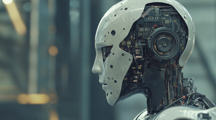 Poster - Artificial intelligence (AI) is like an electronic brain.  It's a powerful technology that uses computer networks to learn and think like a human.