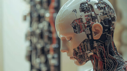 Poster - Artificial intelligence (AI) is like an electronic brain.  It's a powerful technology that uses computer networks to learn and think like a human.