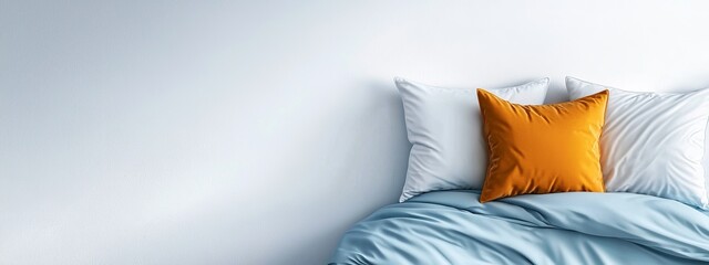 Sticker - Blue comforter, yellow and white pillows