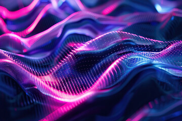 Wall Mural - Beautiful texture surface neon wave, design natural abstract background