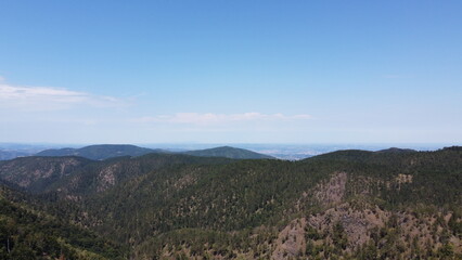 Very beautiful wooded mountain peaks