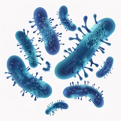 Sticker - Biology prokaryotic bacteria graphic icon symbol with transparent background isolated on white 