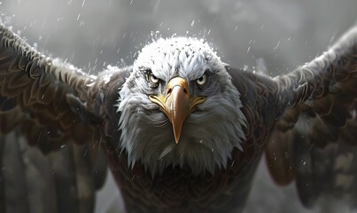 Bald eagle on white background. 