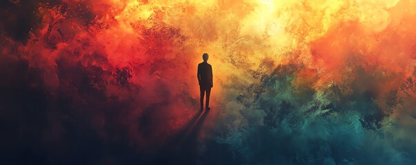 Aufkleber - Generate an abstract scene with shapes representing choices