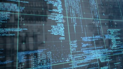 Aufkleber - Computer code and data processing animation over transparent screen