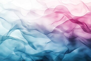 Poster - Abstract wave pattern in soft colors featuring shades of blue, pink, and white, perfect for modern design projects.